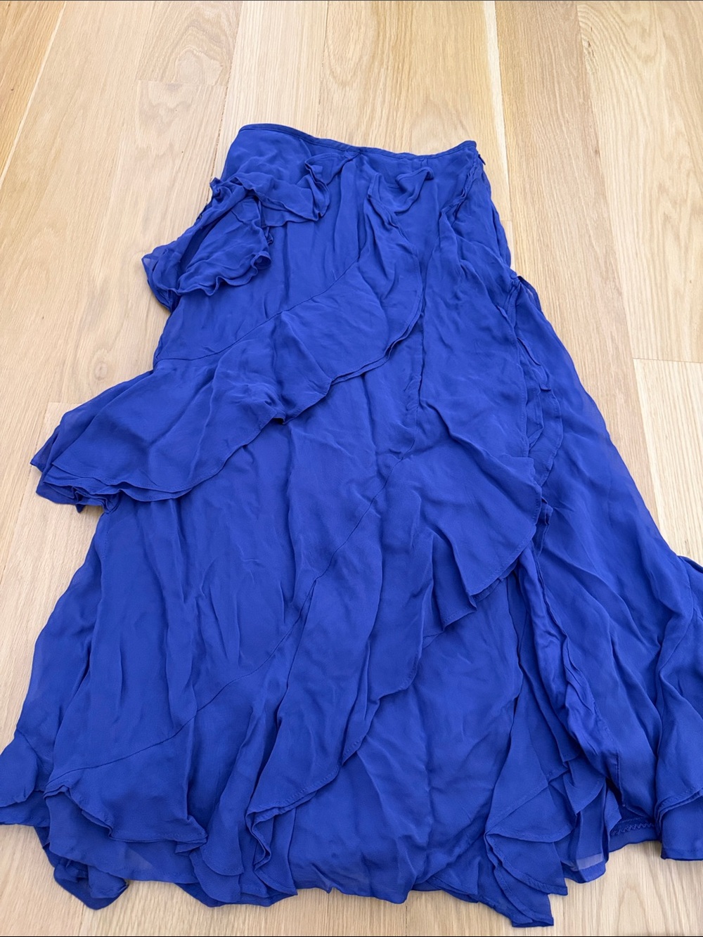 Flowy Royal Blue Ruffled Women's Skirt